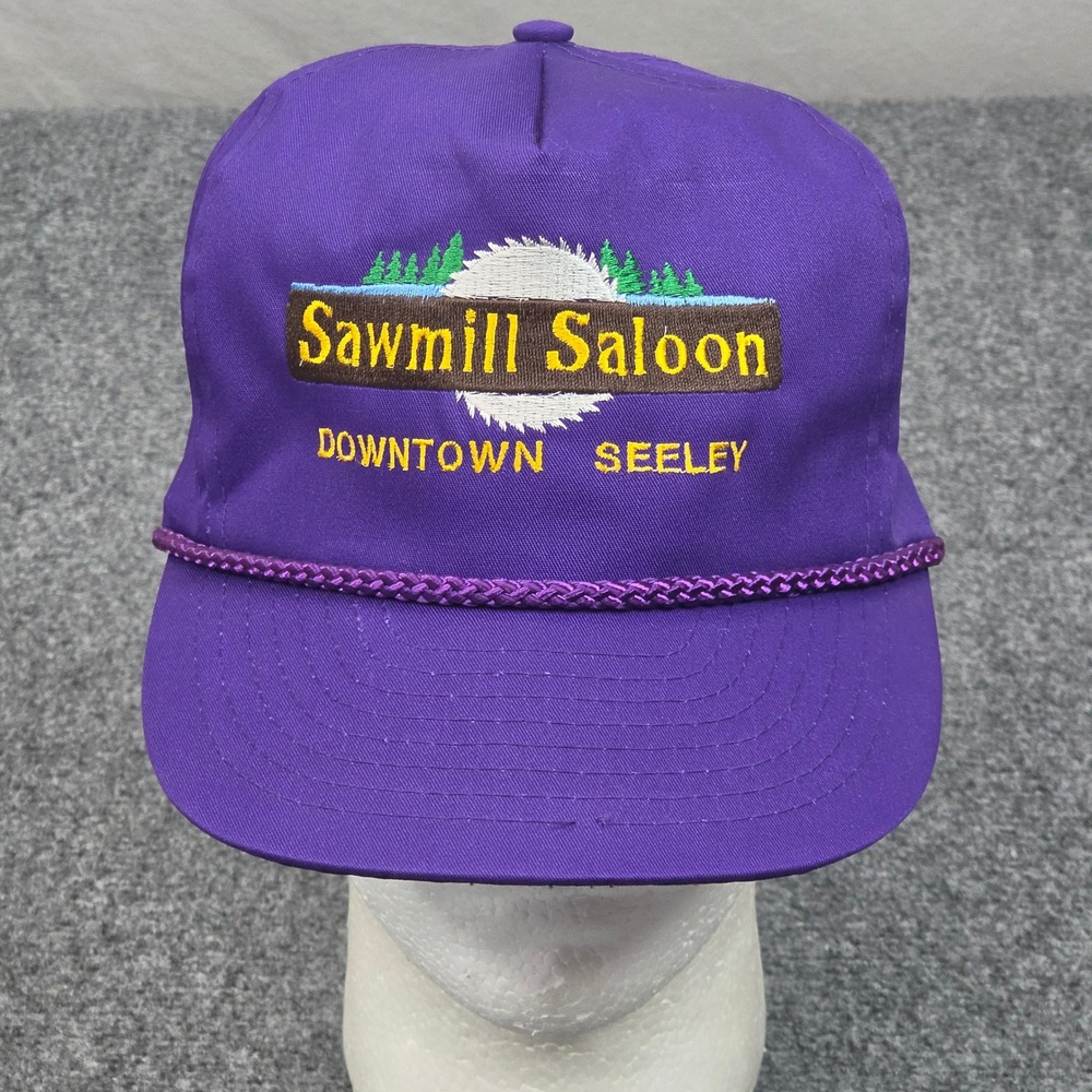 Vintage Sawmill Saloon Hat Purple Rope Cap Snapback Nissin‎
